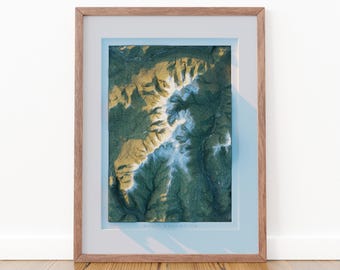 Mount Washington Topographic Art Print: New Hampshire & White Mountains Hiking Gift