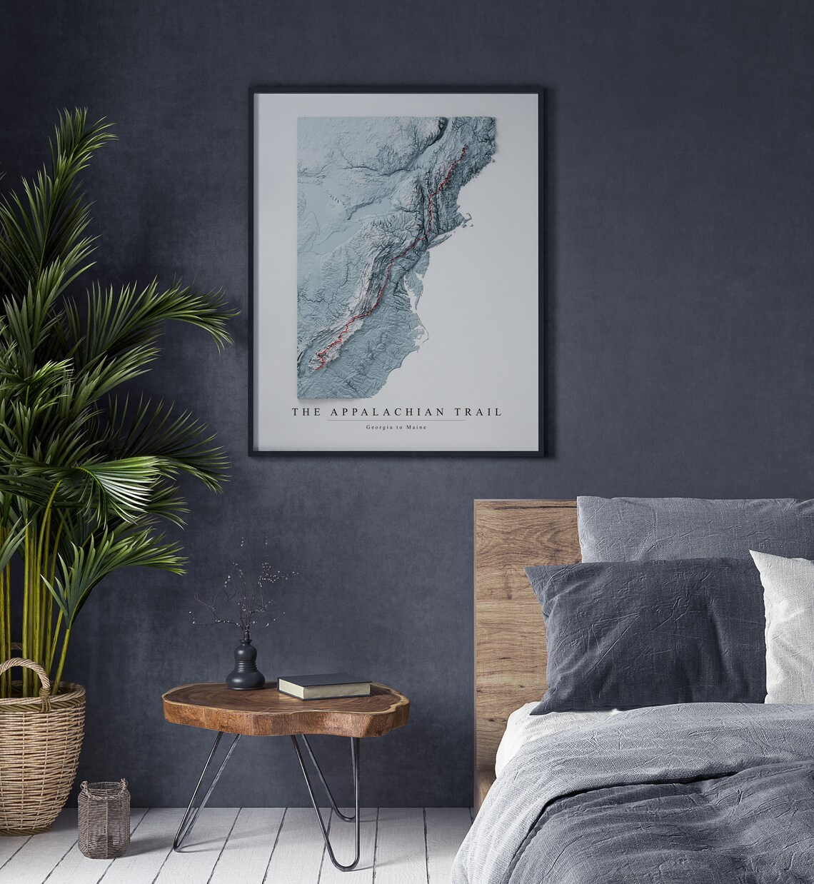 Appalachian Trail Map Art Topographic Map Art Appalachian Etsy