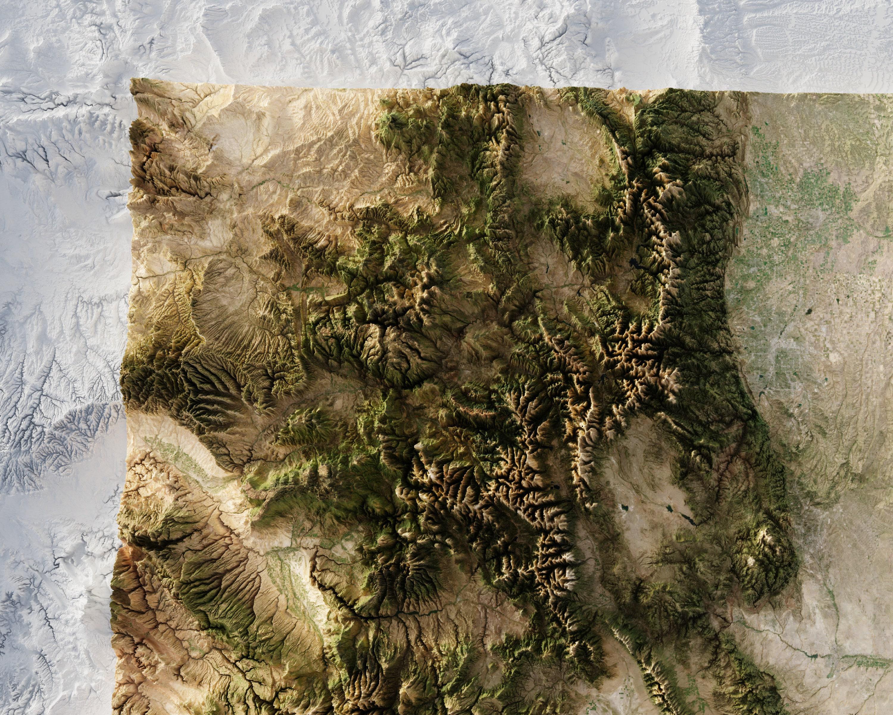 Colorado Topographic Map Art Print: Shaded Relief, Modern Cartography ...