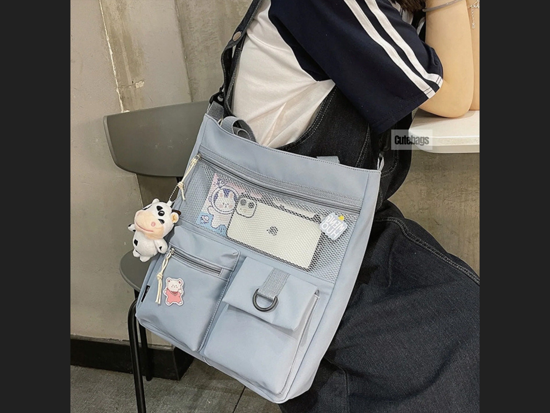 Japanese Harajuku Cute Canvas Casual teenage school bag Aesthetic Sweet messenger  bag Large Capacity new y2k Women Shoulder Bag - AliExpress