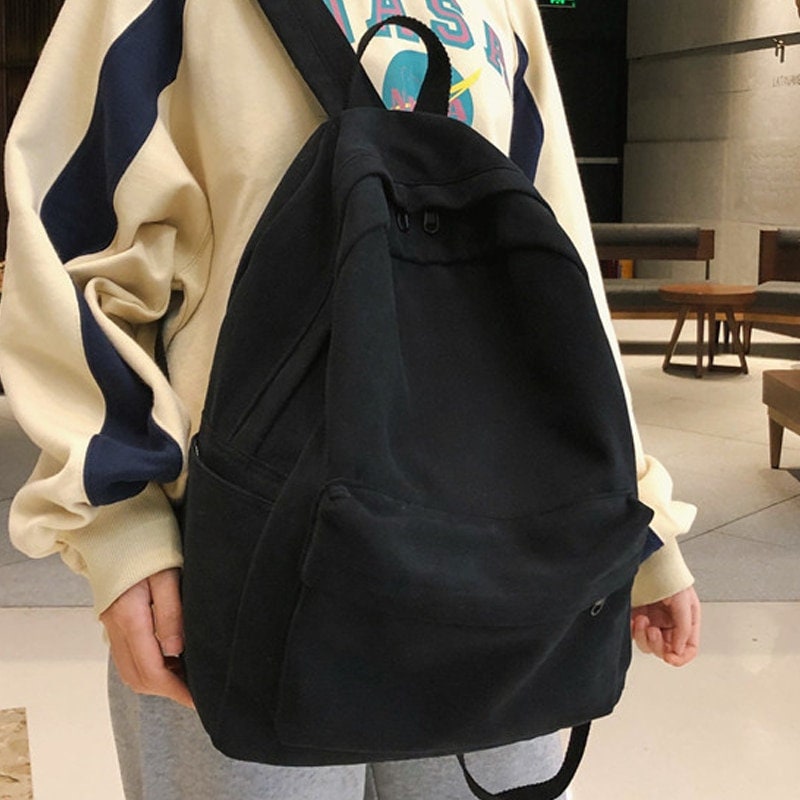 Minimalist Canvas Backpack for School Girls Women Backpack - Etsy