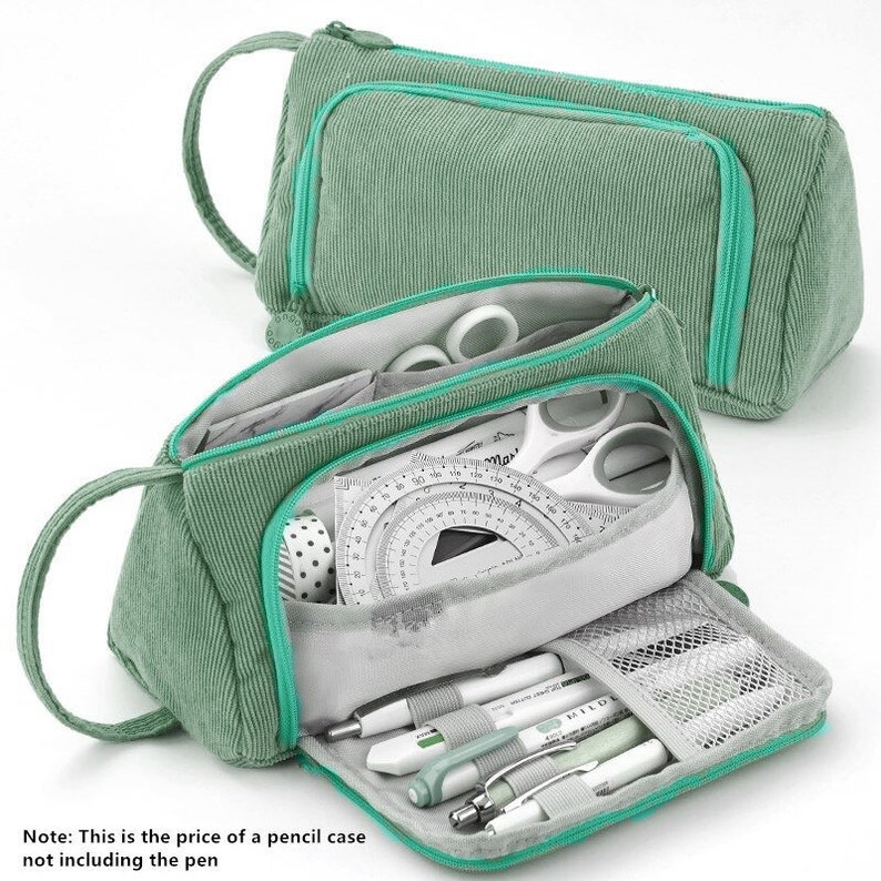 Corduroy Pencil Case Large Storage High Capacity Pencil Case Etsy