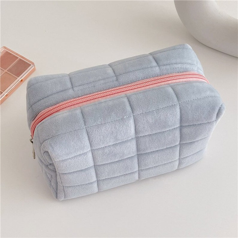 Terrycloth Makeup Bag Zipper Cosmetic Bag Cute Toiletry Bag Etsy
