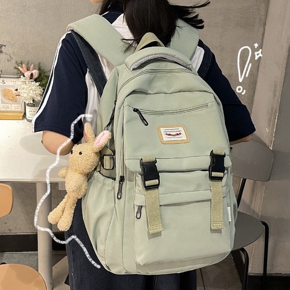Korean Large Capacity Nylon Backpack Nylon Backpacks College - Etsy