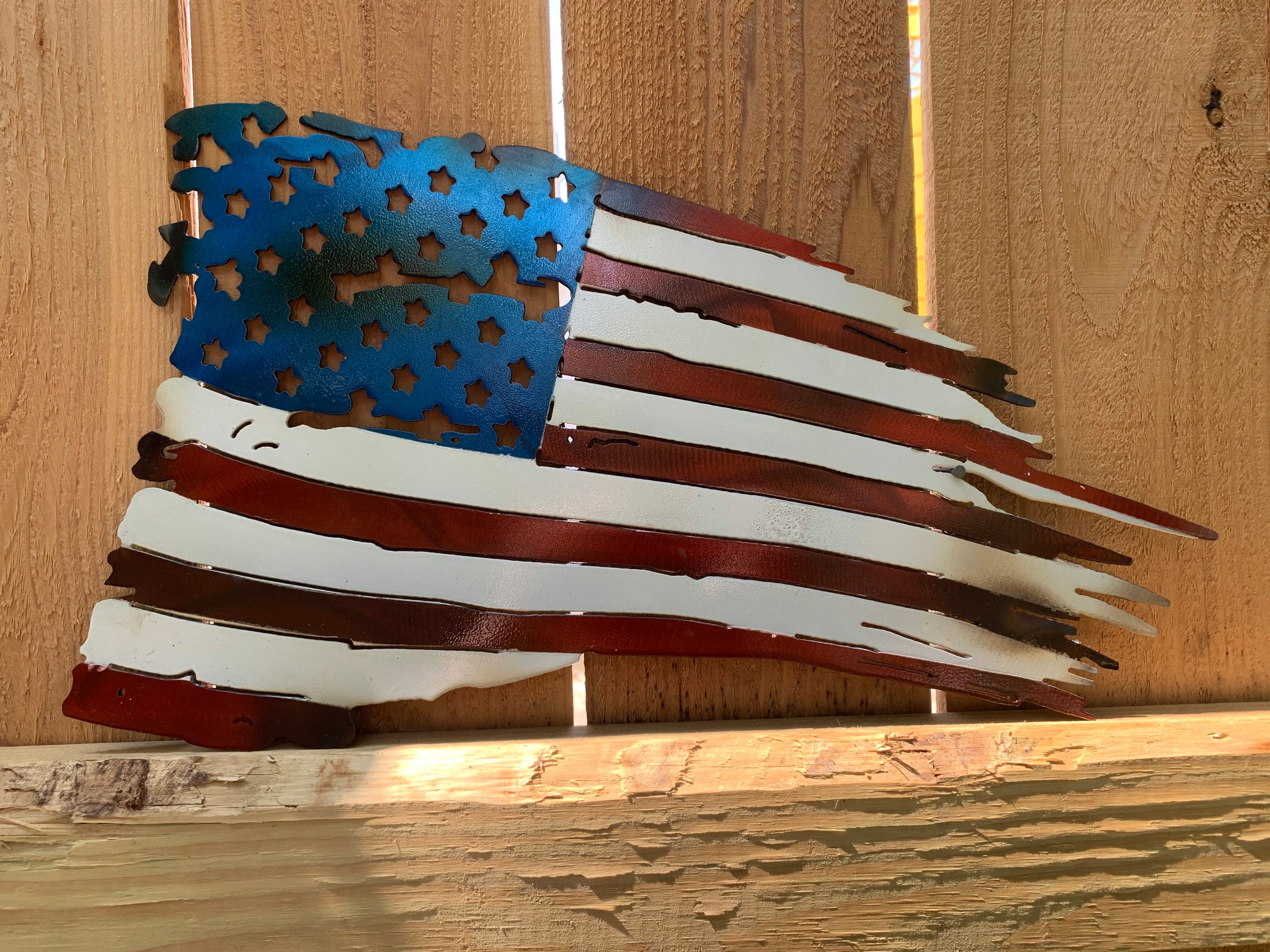 American Flag Metal Wall Decor U S Flag Metal wall Art Etsy