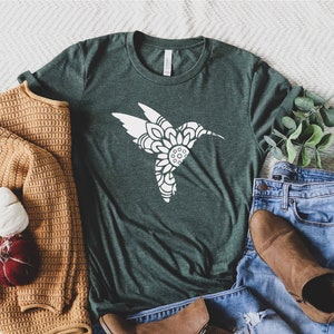 Hummingbird Shirt, Floral Hummingbird Shirt, Bird Lover, Nature Lover,| Hummingbird Books Shirt