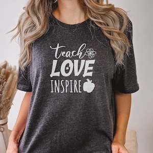 Teach Love Inspire Tshirt, Teach Shirt, Teacher Gifts, Teachers Day Gift, Teacher Shirt, Teacher Gift, Back to School Gift, Teacher Tshirt