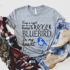 Bluebird shirt, country music shirt, bird shirt, concert shirt, customize, country girls shirt, women's graphic shirt