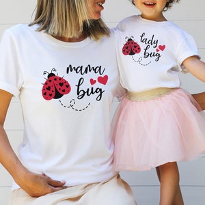 Mama Bug Lady Bug Shirt, Daughter Shirt,  Mother's Day Gift, Gift for Mama, Birthday Gift, Gift for Wife, Personalization Gift, Gift for Mom