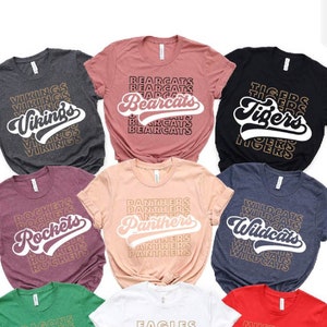 Lieblings-Team-T-Shirt, Team Maskottchen-T-Shirt, Schulteam-T-Stück, Liebe Lieblings-Team-T-Stück, Schullogo-Shirt, Kundenspezifisches T-Shirt, Kundenspezifisches Geschenk