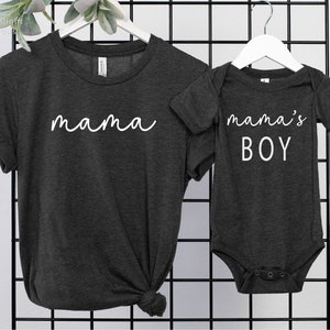 Mama Shirt, mama's boy Shirt, Mommy and Me Shirts, Mommy and Me Outfits, Matching Family Outfits, Custom name Shirts, Mom Baby Set