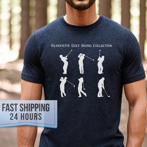 Silhouette Golf Swing Collection Tshirt, Golf Gifts, Golf Shirt, Golf Gifts for Dad, Golf T shirt, Boyfriend Gift, Gift for Him, Golfer Gift