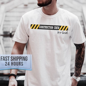 Custom Construction Crew Shirt, Teacher Shirt, Personalized Gifts, Custom Shirt, Teacher Gifs, Custom Gift, Teacher Gift, Gift for Him