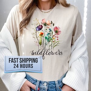 Wildflowers Tshirt, Plant Shirt, Flower Girl Gift, Gift for Her, Flower Girl Gifts, Gift for Women, Mothers Day, Mom Gift, Gift for Grandma