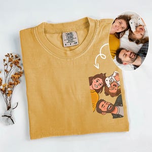 Custom Cartoon Portrait from Photo Shirt, Family Reunion Portrait, Couple Portrait, Comfort Colors Personalized Gift for Mom, Gifts for Dad