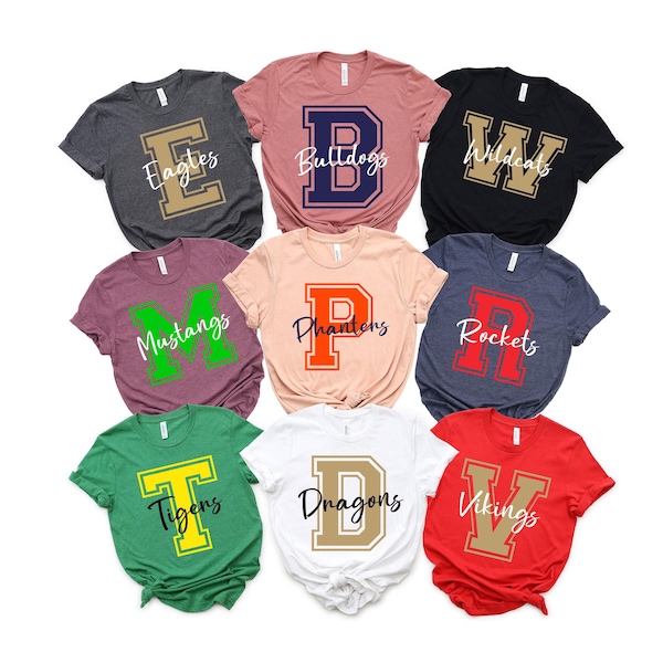 Favorite Team T-Shirt, Team mascot T-Shirt, School Team Tee, School Logo Shirt, Custom Shirt, Custom Mascot Shirt, Personalized Shirt
