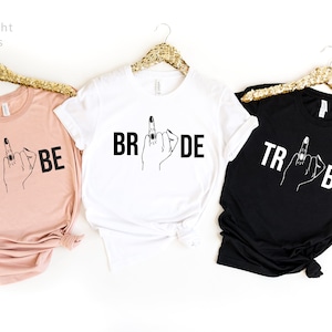BRIDE Finger Shirt, TRIBE Finger Shirt, Bridal Party Shirt ,Bachelorette Party Shirts