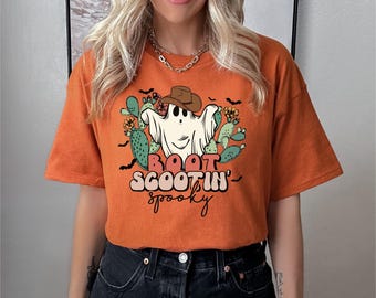 Boot Scootin Spooky Shirt, Cowboy Ghost Shirt, Cute Ghost Shirt, Halloween  Shirt, Spooky Shirt, Western Ghost Shirt, Cute Western Shirt
