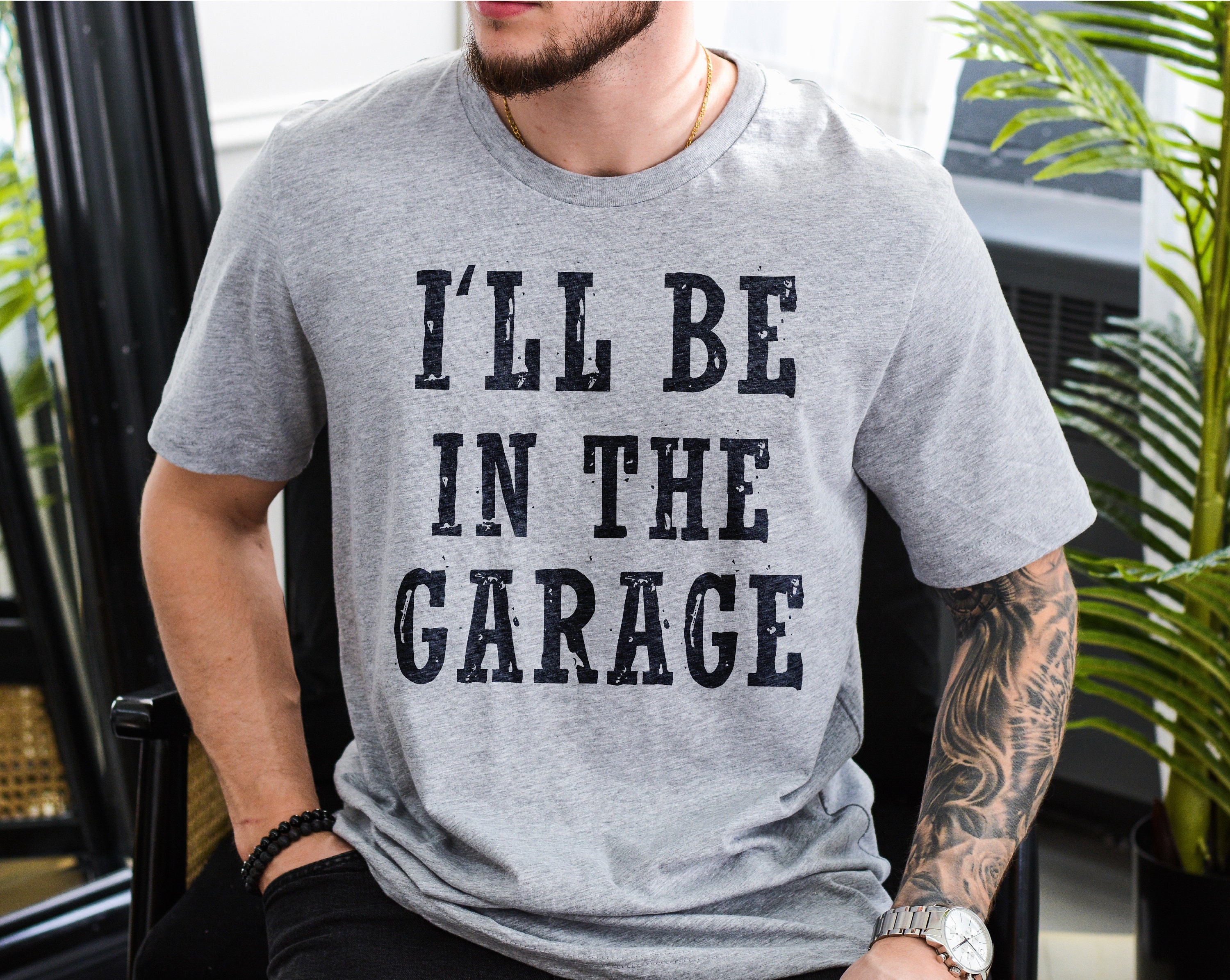 I'll be in the garage Funny T-Shirt, Perfect Gift for Car Enthusiasts, Home Mechanic , Unisex Gift for Dads, Hobbyist Apparel Fathersday