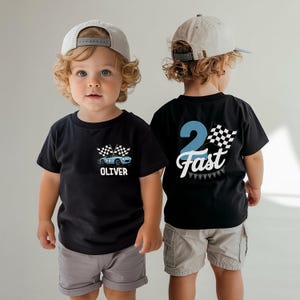 Personalized Two Fast Birthday Shirts: Race Car Tee for Baby Boy, Birthday Gift for Grandson
