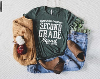 Custom Second Grade Squad Shirt, First Grade, Teacher Team Shirt, Personalized Shirt for Teachers, Back to School Shirts, classroom