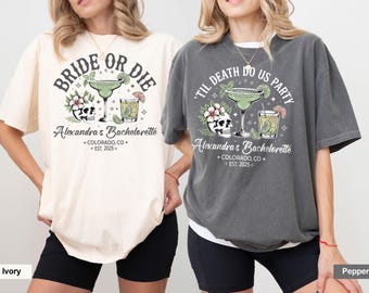 Bride Or Die Shirts, 'Til Death Do Us Party, Funny Halloween Bachelorette Party Shirts, Spooky Bridesmaid Gifts, Skeleton Bride Team T-Shirt