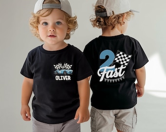 Personalized Two Fast Birthday Shirts: Race Car Tee for Baby Boy, Birthday Gift for Grandson