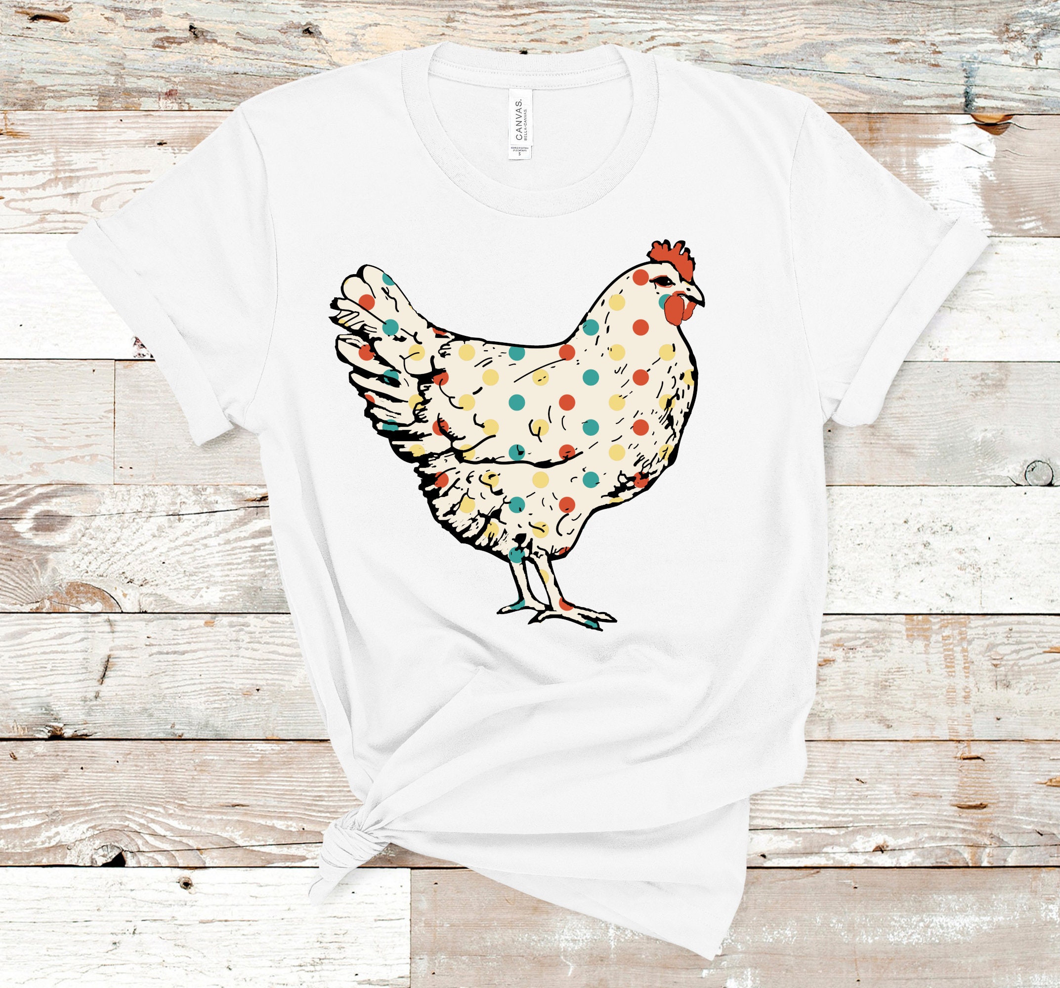 Chicken Mom T Shirt Chicken Shirt Polka Dot Chicken T Shirt | Etsy