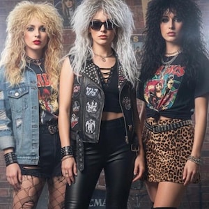 80s rock fancy dress ladies 80s Rock Hair Band Member Lead Singer Women's Costume