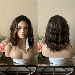 New York- 1''x3'' small lace front bob wig synthetic wig-20'' fit cap | Little Wig Museum Handmade wigs