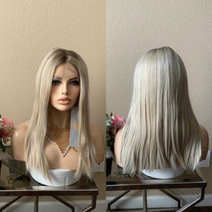 Santa Monica -19'' lace front straight blonde ombre wig  | Little Wig Museum hairloss, alopeica chemo wig, cosplay costume Glueless Wigs