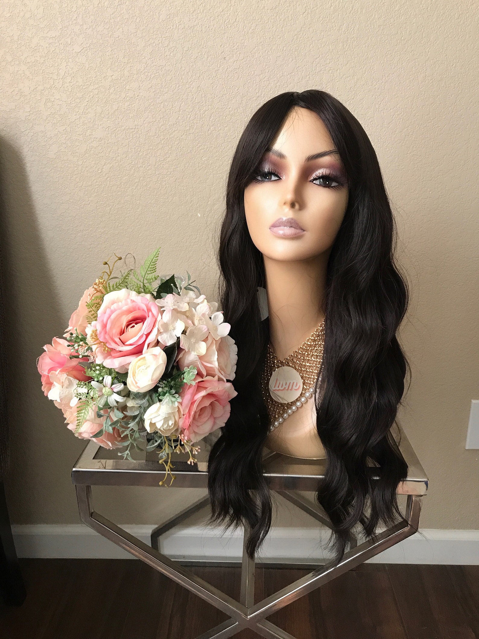 24'' dark brown Wavy Wigs synthetic cosplay wigs drag Etsy