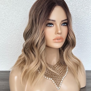 Medium blond wig nice waves wore once medium length TressAllure Wigs - California Beach Waves (MC1406  main image 3