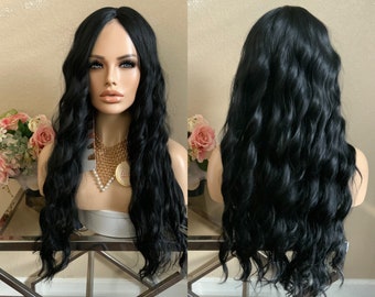 Adams Family Morticia Wig Halloween Costume Wig| Little Wig Museum hairloss, alopeica chemo wig, cosplay party fun wig Handmade wigs