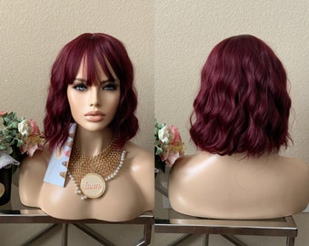 red wig etsy