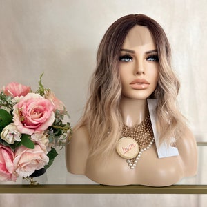 14&#39;&#39; Santa Barbara lace front highlight ombre synthetic wig | Little Wig Museum,luxury wig,hairloss, alopeica chemo wig