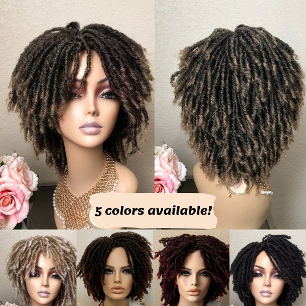 Dark Reddish Brown Dreadlocks Wig Reggae Wig Bob Marley wig | Little Wig Museum Handmade wigs Glueless Wigs