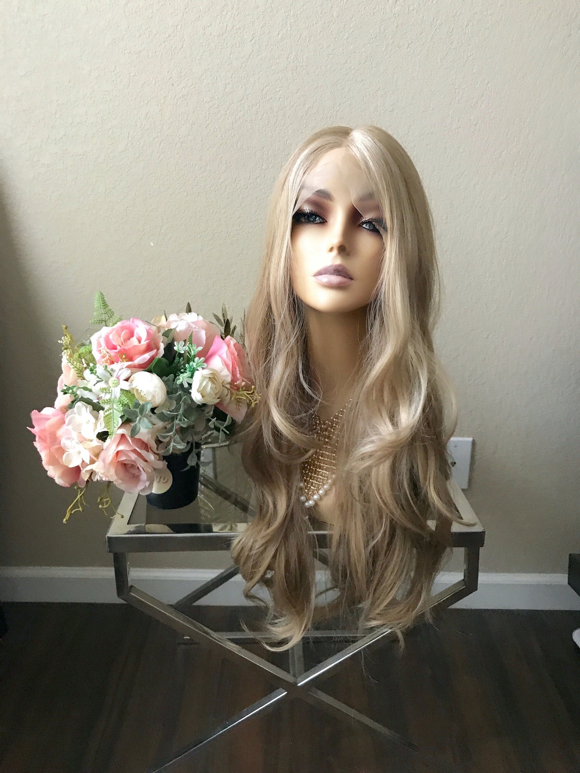 Dubai 28'' lace front blonde synthetic wig Little Etsy