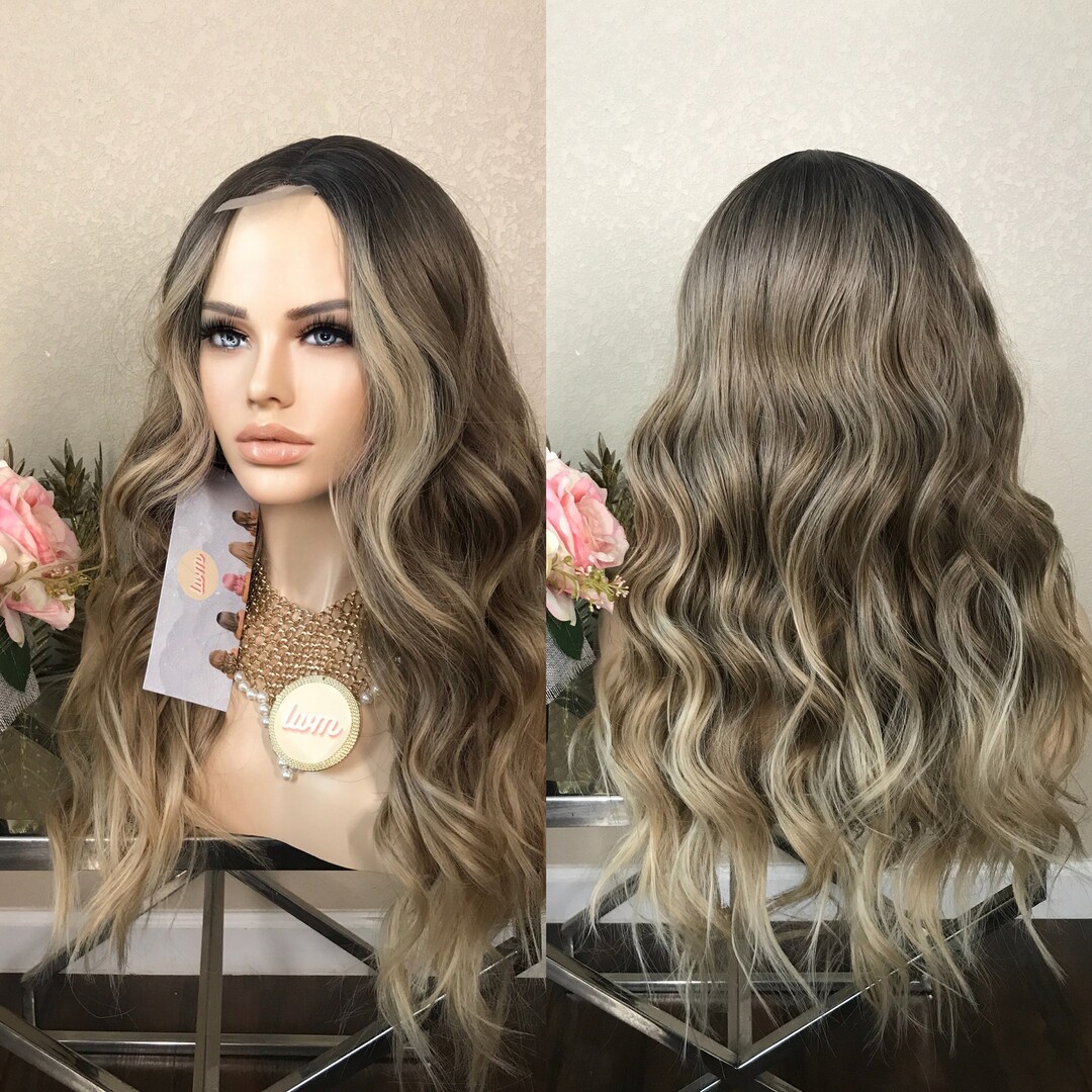 24'' Malaga Lace Front Ombre Dark Honey Brown Synthetic Wig20'' Fit