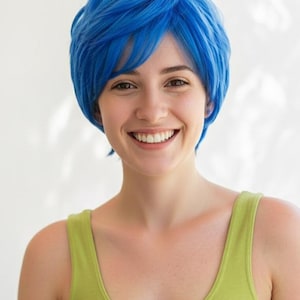 Blue Pixie Wig, Joy Inside Out Halloween Costume Wig