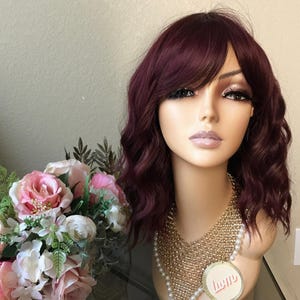 14&#39;&#39; burgundy/wine red bobo wig   | Little Wig Museum hairloss, alopeica chemo wig Handmade wigs Glueless Wigs