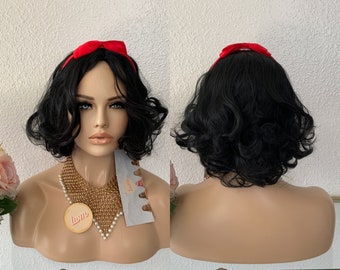 Snow White costume wig Halloween wig synthetic  | Little Wig Museum cosplay Halloween costume Handmade wigs Glueless Wigs