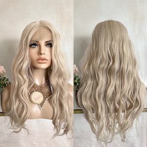 blonde wig lace front synthetic Halloween Costume  | Little Wig Museum hairloss, alopeica chemo wig, cosplay Handmade wigs Glueless Wigs