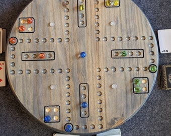 Turning Wood Aggravation Sorry Marble Card Board Transform to Turning Lazy Susan Thanksgiving Christmas Gift