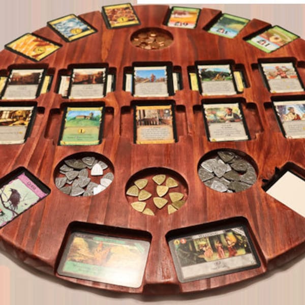 Wood Turning Card & Dominion Game Board, Thanksgiving Christmas Gift