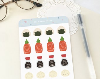 Asian food sticker sheet - bujo planner stickers, deco stickers