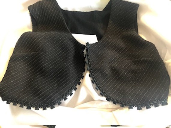 Black Shimmer 2 Piece Garment Vest and Skirt - image 5