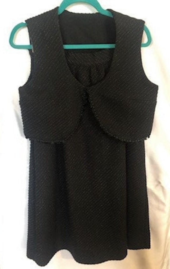 Black Shimmer 2 Piece Garment Vest and Skirt - image 1