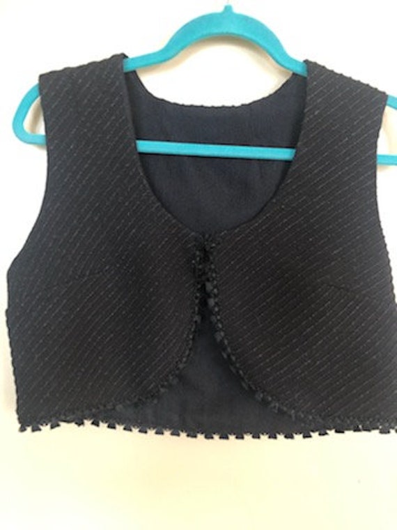 Black Shimmer 2 Piece Garment Vest and Skirt - image 3