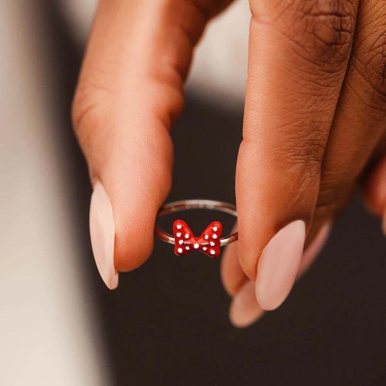Pura Vida DISNEY MINNIE MOUSE Polka Dot Bow Ring- Nwt image 3